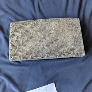 FUJI BAG Beaded Purse Handmade 1950s Floral Clutch Purse